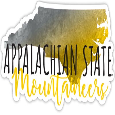 Appalachian State Watercolor State Decorative Decal 4-Inch Officially Licensed Collegiate Product