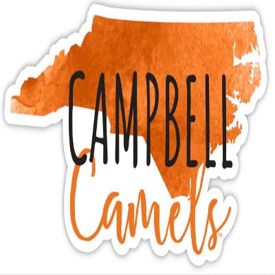 Campbell University Fighting Camels Watercolor State Decorative Decal 2-Inch Officially Licensed Collegiate Product