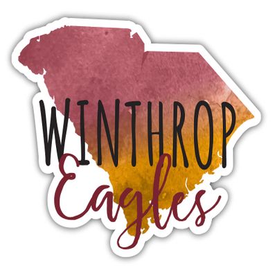 Winthrop University Watercolor State Die Cut Decal 2-Inch Officially Licensed Collegiate Product
