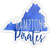 Hampton University Watercolor State Die Cut Decal 4-Inch Officially Licensed Collegiate Product view 1