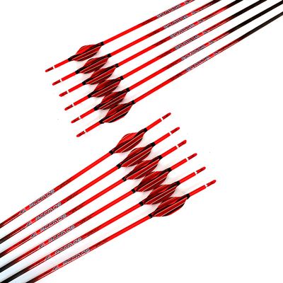 Spine 600 Arrow for 70 Lb Recurve Bow 22 Inch Arrow Target Practice Arrow Hunting Arrow Carbon Arrows Adult Youth Archery Indoor Outdoor Shooting Bullet Tip 12pc