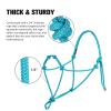 Harrison Howard Rope Halters for Horses Super Sturdy Horse Rope Training Halter with 4 Knot 1/4" Stiff Halter Cord Size Standard - Turquoise view 3
