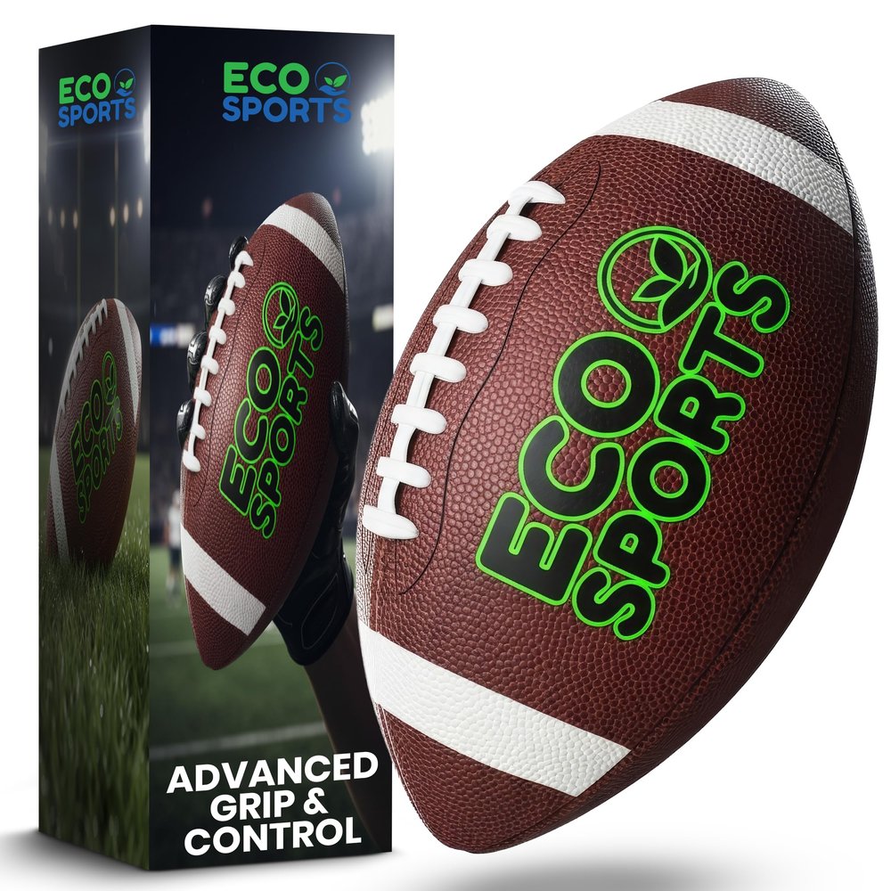 Eco Sports American Football Size 6 Football  Textured TPU Leather Grip Durable Training Ball for Youth Players Kids Games Practice