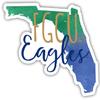 Florida Gulf Coast Eagles Watercolor State Die Cut Decal 4-Inch Officially Licensed Collegiate Product view 1