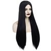 ANOGOL Hair Cap+Long Black Wig Middle Part Witch Vampire Cosplay Goth Costume Long Straight Black Cosplay Wig 93 cm/ 36 Inch Black Wigs with Bangs for Women Movie Character Outfit for Halloween Party view 3