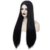 ANOGOL Hair Cap+Long Black Wig Middle Part Witch Vampire Cosplay Goth Costume Long Straight Black Cosplay Wig 93 cm/ 36 Inch Black Wigs with Bangs for Women Movie Character Outfit for Halloween Party view 4