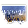 Montana State Bobcats Watercolor State Die Cut Decal 4-Inch Officially Licensed Collegiate Product view 1