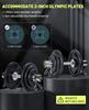 AboveGenius Pair of 16" Olympic Dumbbell Handles, Loadable Dumbbell Bars for 2-inch Olympic Weight Plates Great for Home Gym Strength Training, Weight Bars with 2 Pair of Spring Collars view 3