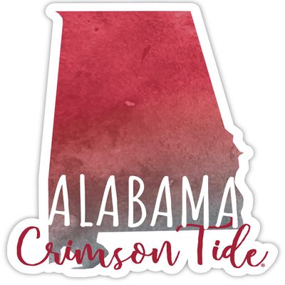 Alabama Crimson Tide Watercolor State Die Cut Decal 4-Inch Officially Licensed Collegiate Product