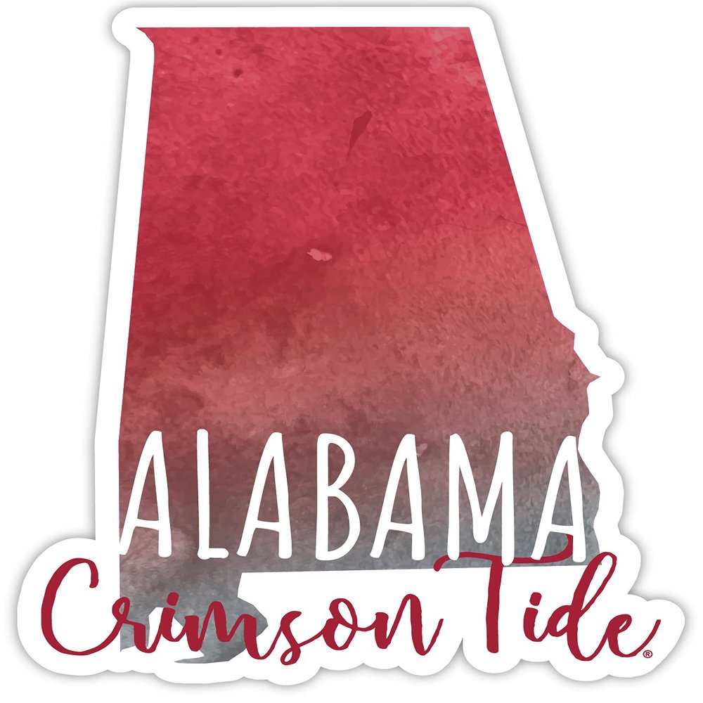 Alabama Crimson Tide Watercolor State Die Cut Decal 4-Inch Officially Licensed Collegiate Product