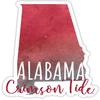 Alabama Crimson Tide Watercolor State Die Cut Decal 4-Inch Officially Licensed Collegiate Product