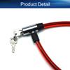 Yinpecly Bicycle Lock Cable 620mm Length Iron Bicycle Steel Door Lock Home Car Bicycle Shop Office Motorcycle Red 1PCS view 3