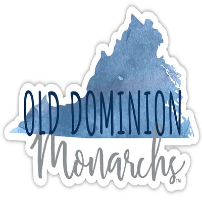 Old Dominion Monarchs Watercolor State Die Cut Decal 4-Inch Officially Licensed Collegiate Product