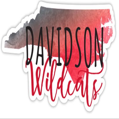 Davidson College Watercolor State Die Cut Decal 2-Inch Officially Licensed Collegiate Product