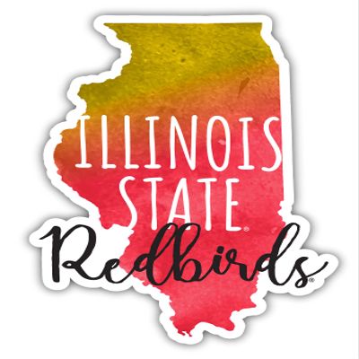 Illinois State Redbirds Watercolor State Die Cut Decal 4-Inch Officially Licensed Collegiate Product