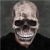 CosTribe Creepy Full Head Skull Mask with Moving Jaw Halloween Scary Latex Helmet for Cosplay Party Props. (White) view 1