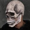 CosTribe Creepy Full Head Skull Mask with Moving Jaw Halloween Scary Latex Helmet for Cosplay Party Props. (White) view 2