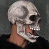 CosTribe Creepy Full Head Skull Mask with Moving Jaw Halloween Scary Latex Helmet for Cosplay Party Props. (White) view 4