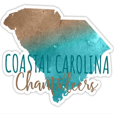 Coastal Carolina University Watercolor State Decorative Decal 2-Inch Officially Licensed Collegiate Product