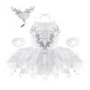 FEESHOW Kids Girls Sparkling Sequins Camisole Tutu Skirts Ballet Ballerina Dancewear Costumes Dress with Headwear White 3-4 Years view 1