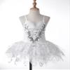FEESHOW Kids Girls Sparkling Sequins Camisole Tutu Skirts Ballet Ballerina Dancewear Costumes Dress with Headwear White 3-4 Years view 3