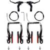 RUJOI Bike Brake Kit V Type, 110 mm V-Brake Caliper, 72 mm Bike Brake Pads Set, Aluminium Bicycle Brake Lever, F/R Brake Housing and Cable, Brakes V Type Replacement Set for MTB, Road Bike, BMX, E view 1
