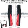 RUJOI Bike Brake Kit V Type, 110 mm V-Brake Caliper, 72 mm Bike Brake Pads Set, Aluminium Bicycle Brake Lever, F/R Brake Housing and Cable, Brakes V Type Replacement Set for MTB, Road Bike, BMX, E view 4