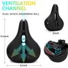 RERUIA Comfortable Bike Seat with Light Breathable Memory Foam Padded Bike Saddle Dual Shock Absorbing Center Cutout Bicycle Cushion Taillight Waterproof Leather Cover for Men Women Cycling, Universal view 3