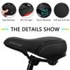 RERUIA Comfortable Bike Seat with Light Breathable Memory Foam Padded Bike Saddle Dual Shock Absorbing Center Cutout Bicycle Cushion Taillight Waterproof Leather Cover for Men Women Cycling, Universal view 4