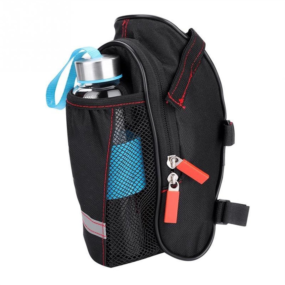 Bicycle Accessories Bicycle Bag Rainproof Road Bike Rear Seat Bags Nylon Cycling Seat Tail Bag Pouch with Water Bottle Pocket Bike Parts