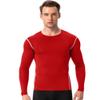 Men's Compression Long Sleeve Shirts, Cool Dry Sport Workout Underwear Shirt Athletic Baselayer Running Gym Tops Red view 2