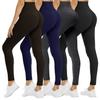 4 Pack Leggings for Women - High Waisted Tummy Control Soft No See-Through Black Yoga Pants for Athletic Workout view 1