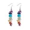 7 Chakra Stone Long Drop Dangle Earrings Colorful Necklace Set Crystal Hook Reiki Healing Beads for Women Yoga Energy Balancing Jewelry-A view 1