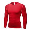 Men's Compression Long Sleeve Shirts, Cool Dry Sport Workout Underwear Shirt Athletic Baselayer Running Gym Tops Red view 1