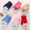 Baby Toddler Cute Fox Winter Warm Knitted Magic Mittens On String Kids Cold Weather Snow Insulated Gloves with Fleece Lining for Baby Girls Boys 0-3 Years Gift view 4