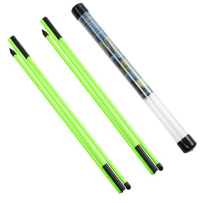 Rhino Valley Golf Alignment Sticks 2 Pack - 48" Collapsible Golf Practice Rods for Aiming, Putting, Full Swing Trainer, Posture Corrector with Clear Tube Case, Training Equipment, Green