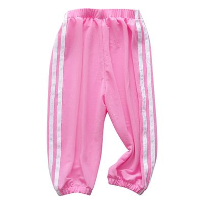 Freebily Toddler Little Boys Girls Cotton Sweatpants Harem Pants Side Stripes Elastic Waist Trousers Hot Pink 12-18 Months