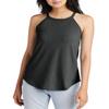JustBlanks Halter Tank Tops for Women - Sleeveless High Neck Ribbed Knit Tank Top - Top for Women, Athletic Tank Top Black Frost view 1