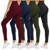 4 Pack Leggings for Women - High Waisted Tummy Control Soft No See-Through Black Yoga Pants for Athletic Workout view 1