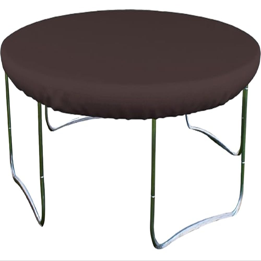 Trampoline Cover 18 Oz Waterproof - Patio Furniture Covers 100% Weather Resistant Rain Snow Sun Shade Round Trampoline Cover with Elastic for Snug Fit (144" Dia x 4" H, Coffee)