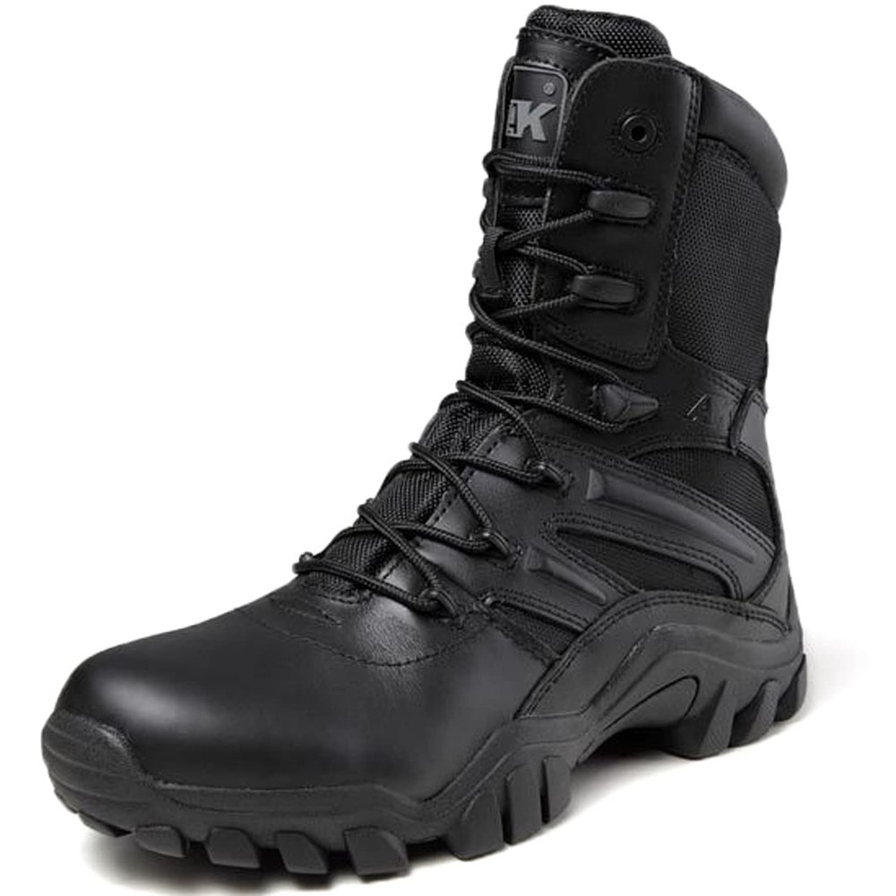hongrenamz Mens Walking Boots High Top Waterproof Walking Outdoor Camping Shoes Travel Trekking Trails Black-EU43/US9