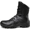 hongrenamz Mens Walking Boots High Top Waterproof Walking Outdoor Camping Shoes Travel Trekking Trails Black-EU43/US9 view 2