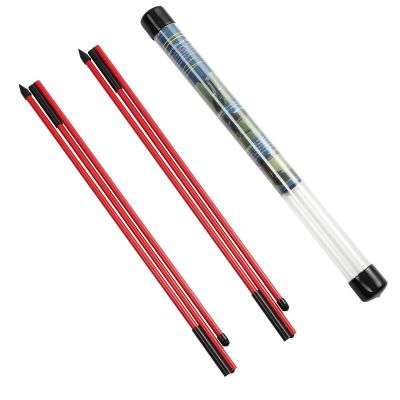 Rhino Valley Golf Alignment Sticks 2 Pack - 48" Collapsible Golf Practice Rods for Aiming, Putting, Full Swing Trainer, Posture Corrector with Clear Tube Case, Training Equipment, Red