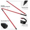 Rhino Valley Golf Alignment Sticks 2 Pack - 48" Collapsible Golf Practice Rods for Aiming, Putting, Full Swing Trainer, Posture Corrector with Clear Tube Case, Training Equipment, Red view 2