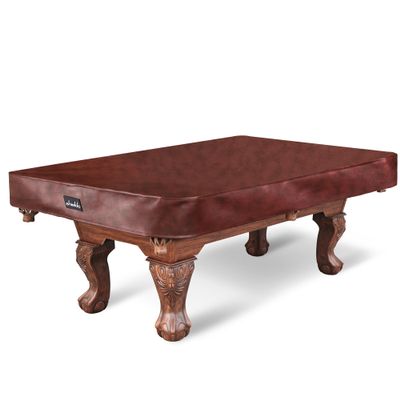 Shieldo Heavy Duty Leatherette Billiard Pool Table Cover,Waterproof&Tearproof Cover for Pool Table,7/8/9 Foot Fitted (9FT/Brown)