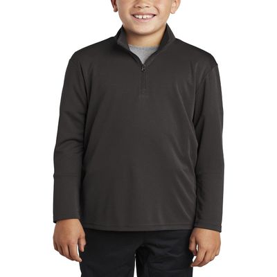 JustBlanks Youth Competitor Quarter-Zip Cadet Collar Long-Sleeve Reverse Coil Zipper Casual Pullover Sweater for Youth - Iron Grey - Medium