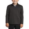 JustBlanks Youth Competitor Quarter-Zip Cadet Collar Long-Sleeve Reverse Coil Zipper Casual Pullover Sweater for Youth - Iron Grey - Medium view 1