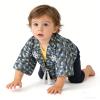 SZCQ Baby Boy Kimono Romper Suit Japanese Costumes Infant Cotton Samurai Outfits Navy M(12-18M) view 3