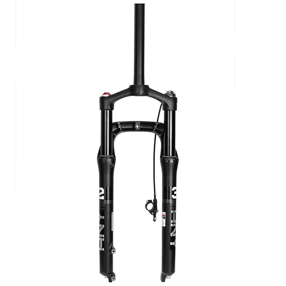 LYYCX Snow Bike Suspension Front Fork 26 Inch Fat Tire Mountain Bike Air Suspension Manual/Remote Lockout Magnesium Alloy Shock Absorber 135mm Suitable for 4.0 Inch Tires Accessories(Remote)