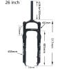 LYYCX Snow Bike Suspension Front Fork 26 Inch Fat Tire Mountain Bike Air Suspension Manual/Remote Lockout Magnesium Alloy Shock Absorber 135mm Suitable for 4.0 Inch Tires Accessories(Remote) view 2